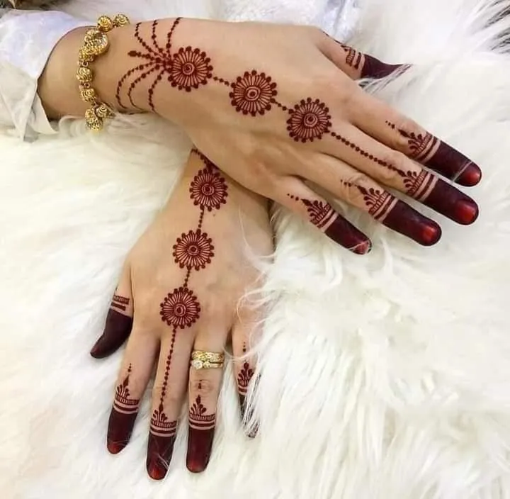 Mandala Mehndi Design with Chains