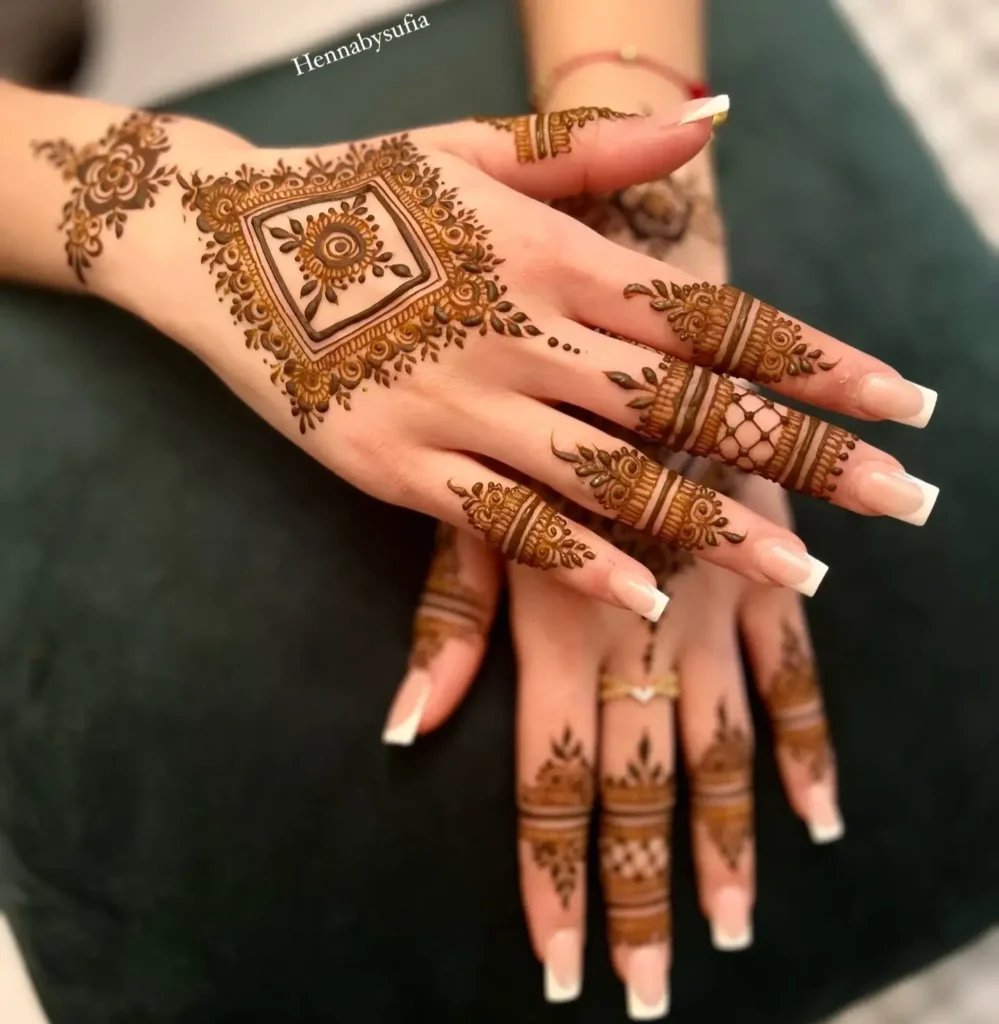 Square Shaped Mandala Mehndi Design