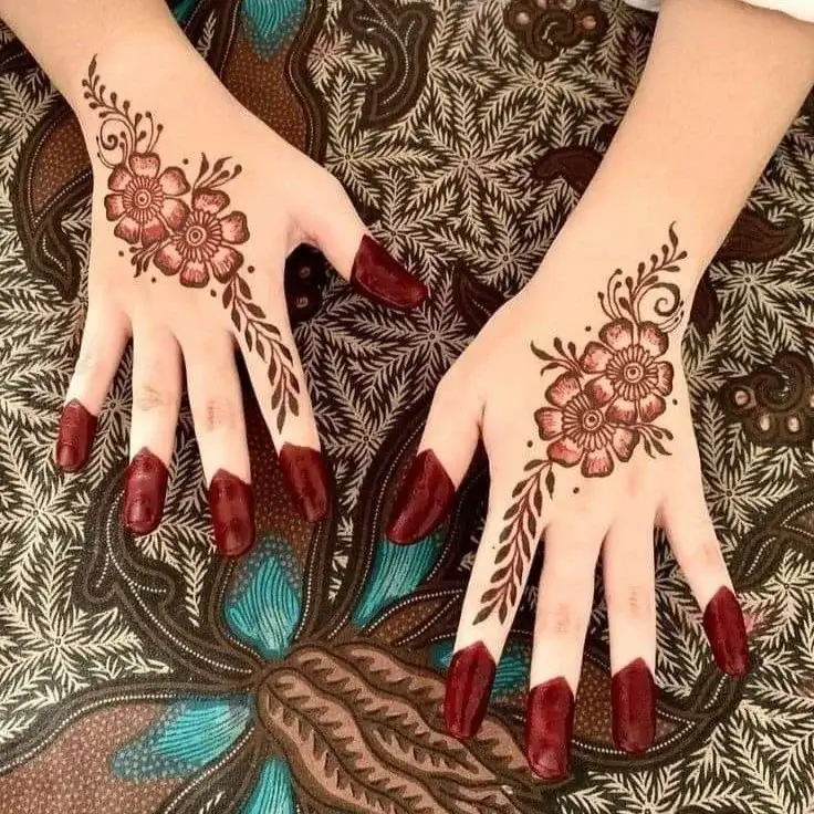 easy stylish full hand mehndi design