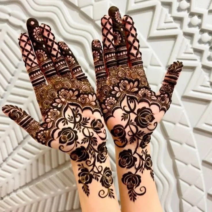 modern full hand mehndi design
