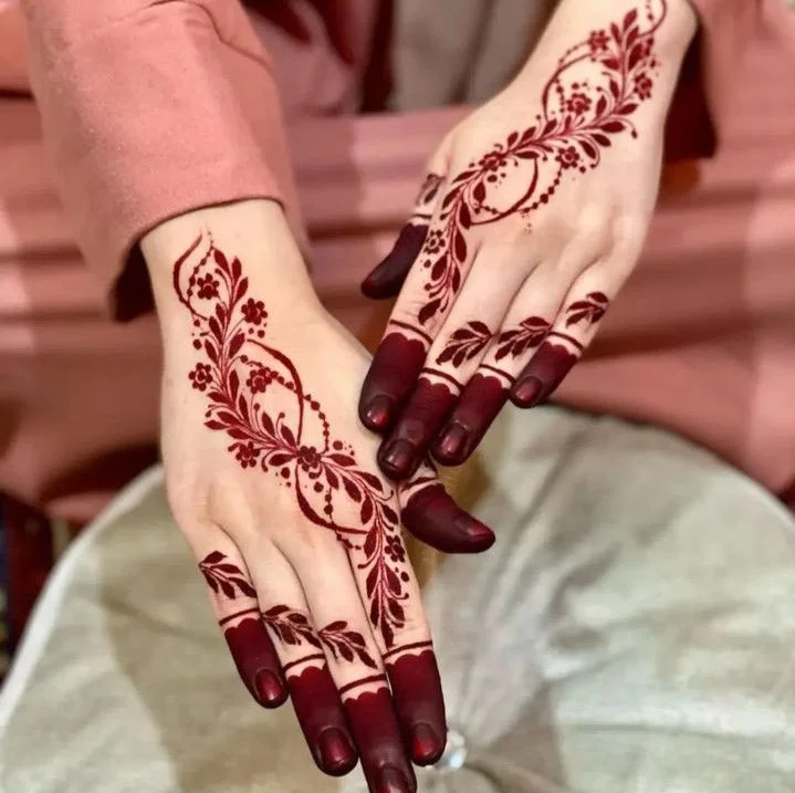 simple full hand mehndi design