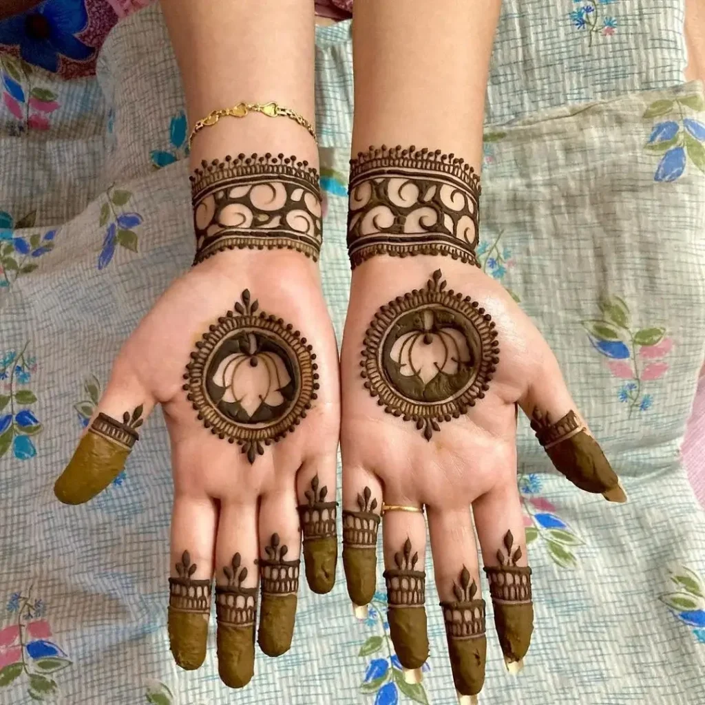 Lotus motif Mehndi Design