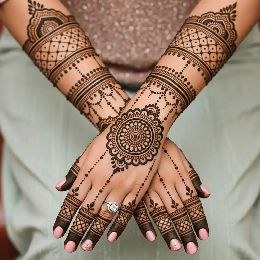 Multiple Unique Elements Mehendi Design