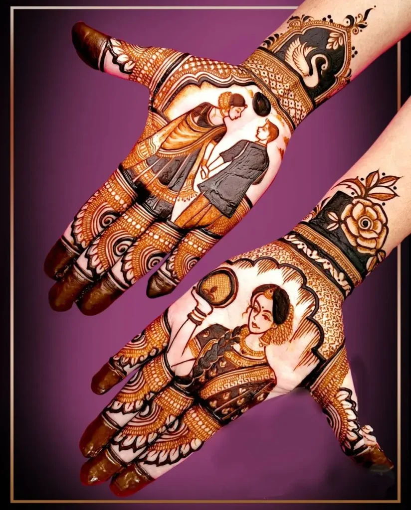 60+ Modern Mehndi Designs for Karwa Chauth (2026) 2 easy mehndi design for karva chauth for beginners