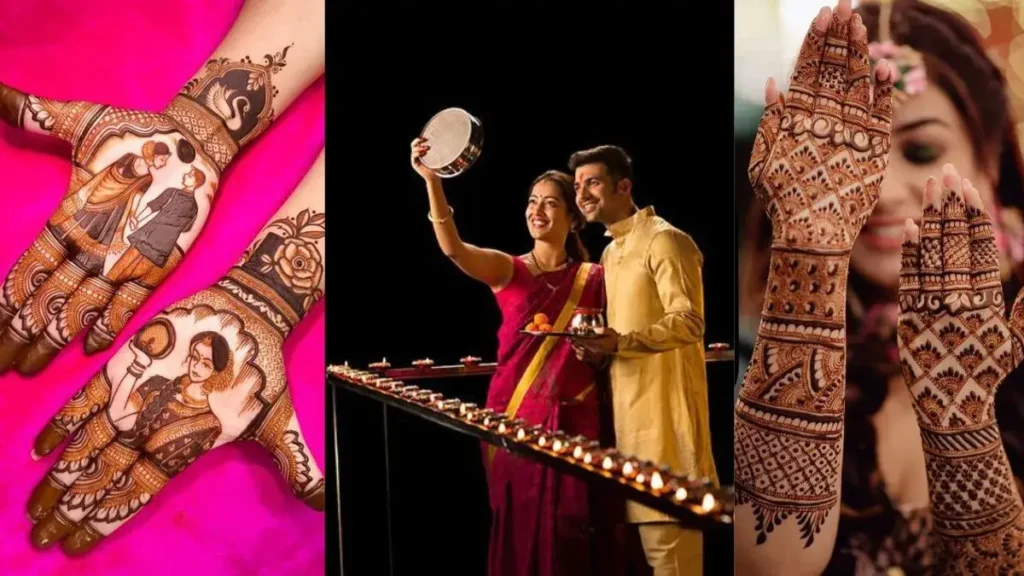 60+ Modern Mehndi Designs for Karwa Chauth (2026) 63 karwa chauth stylish mehndi design