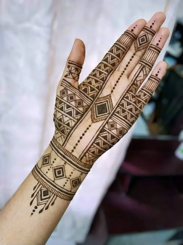 50+ Best Groom Mehndi Design for Boys and Men in 2026 7 Geometric Mehndi Design Modern and Masculine