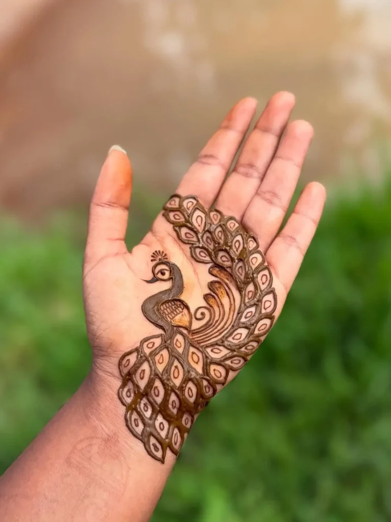 50+ Best Groom Mehndi Design for Boys and Men in 2026 34 Peacock Feather Groom Mehndi Design