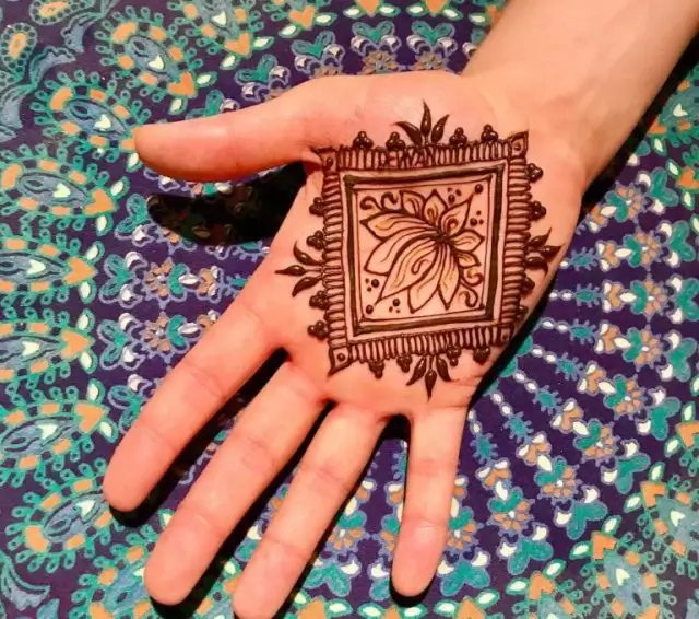 50+ Best Groom Mehndi Design for Boys and Men in 2026 28 Square Frame with Floral Motif Groom Mehndi Design