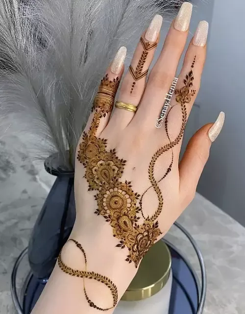 bracelet band with hanging motifs arabic mehndi designs