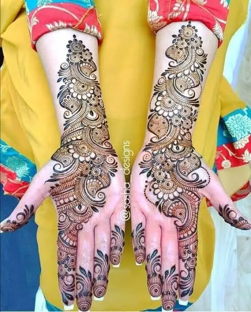Front Hand Arabic Mehndi Designs