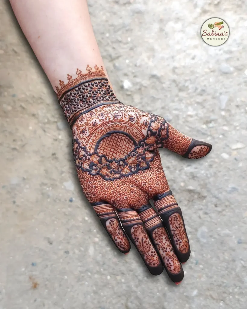 full hand with jaal fillings arabic mehndi designs