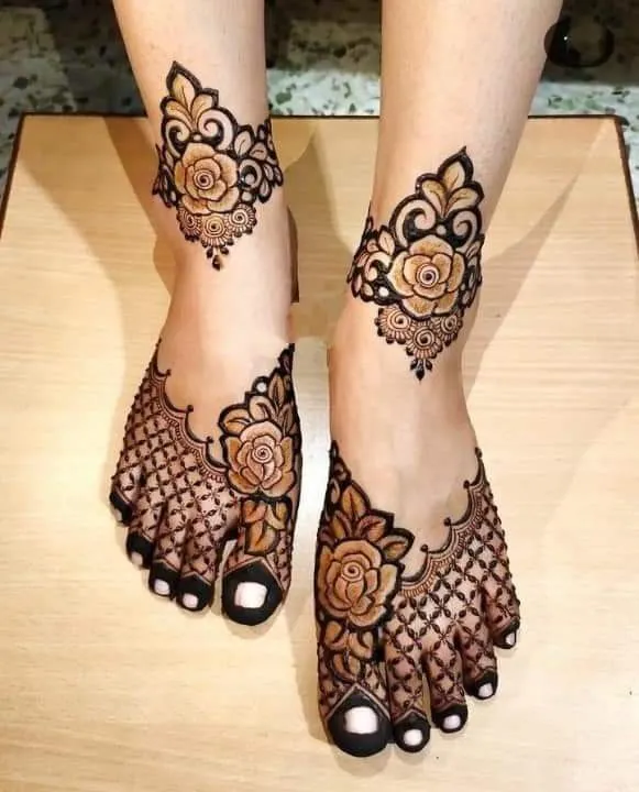 40+ Foot and Leg Mehndi Designs: Easy, Simple & Bridal Look for 2026 56 Full Leg and Half Leg Mehendi Design