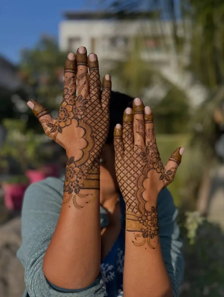 60+ Stylish Back Hand Mehndi Designs You Must Try in 2026! 34 garden-inspired back hand mehndi designs
