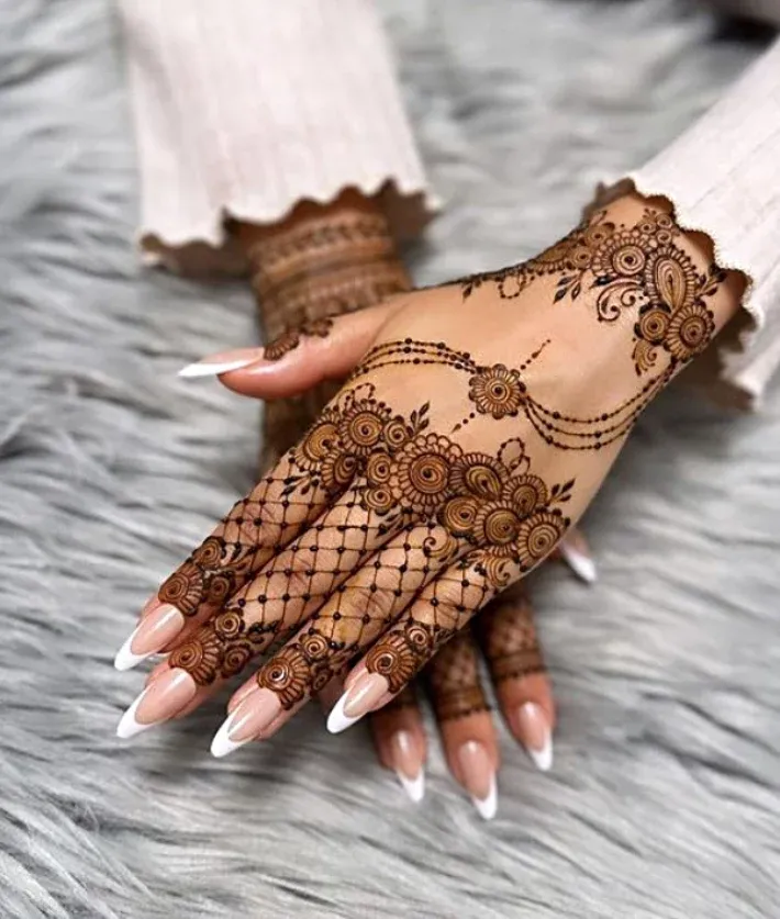 60+ Stylish Back Hand Mehndi Designs You Must Try in 2026! 39 jaali back hand mehndi designs