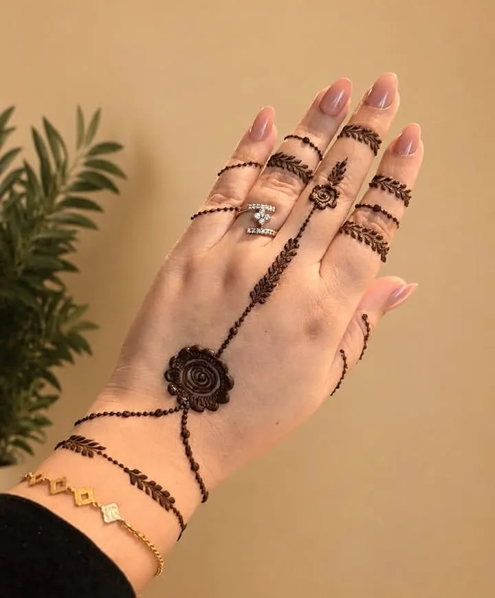 Finger Mehndi Design: 40+ Ideas for When the Event Is Tomorrow 32 Jewellery Style Finger Mehndi Design