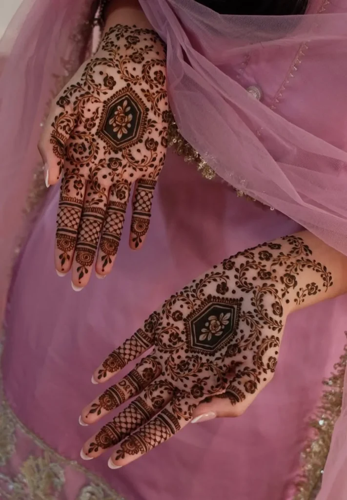 reverse fill arabic mehndi designs