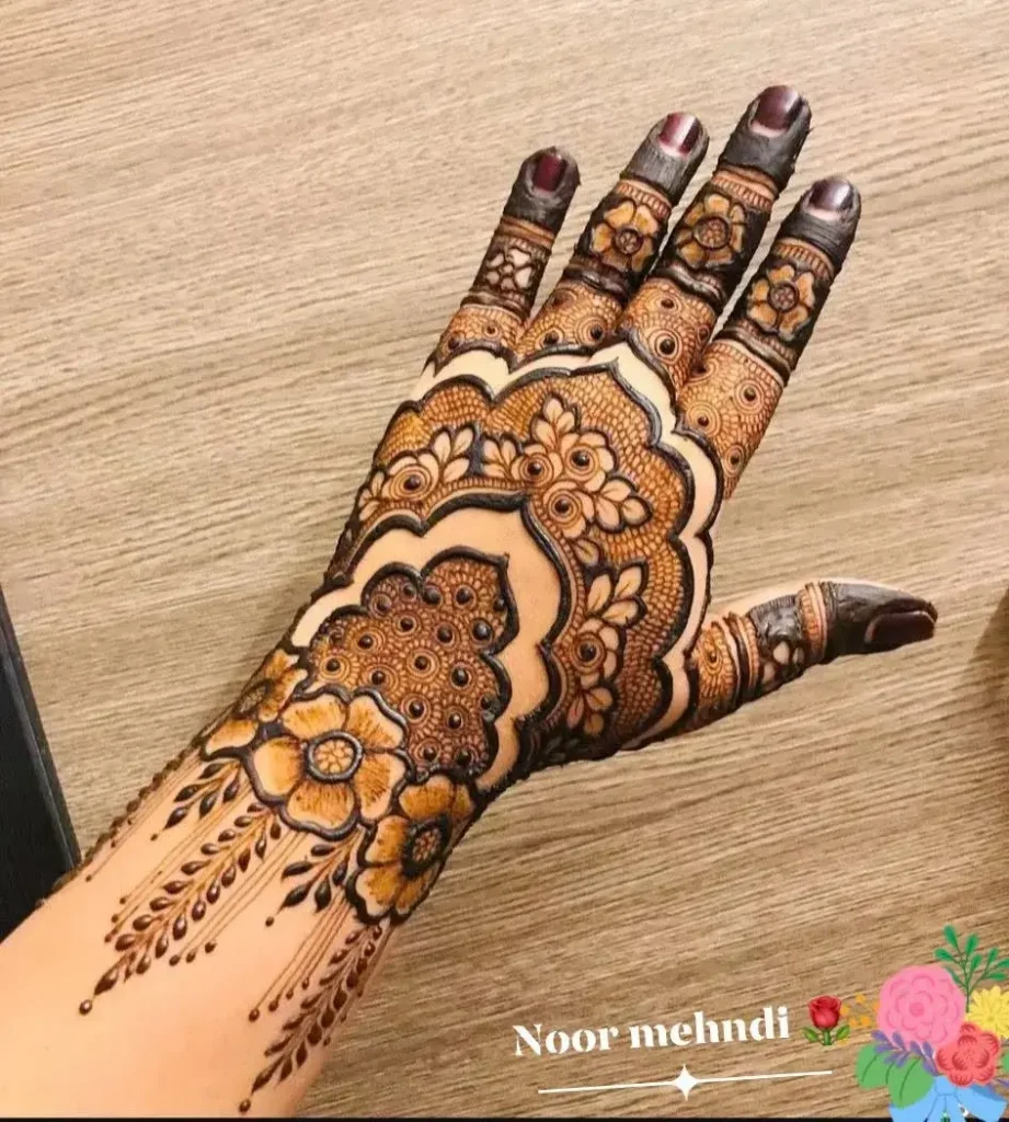 rose and paisley back hand arabic mehndi designs
