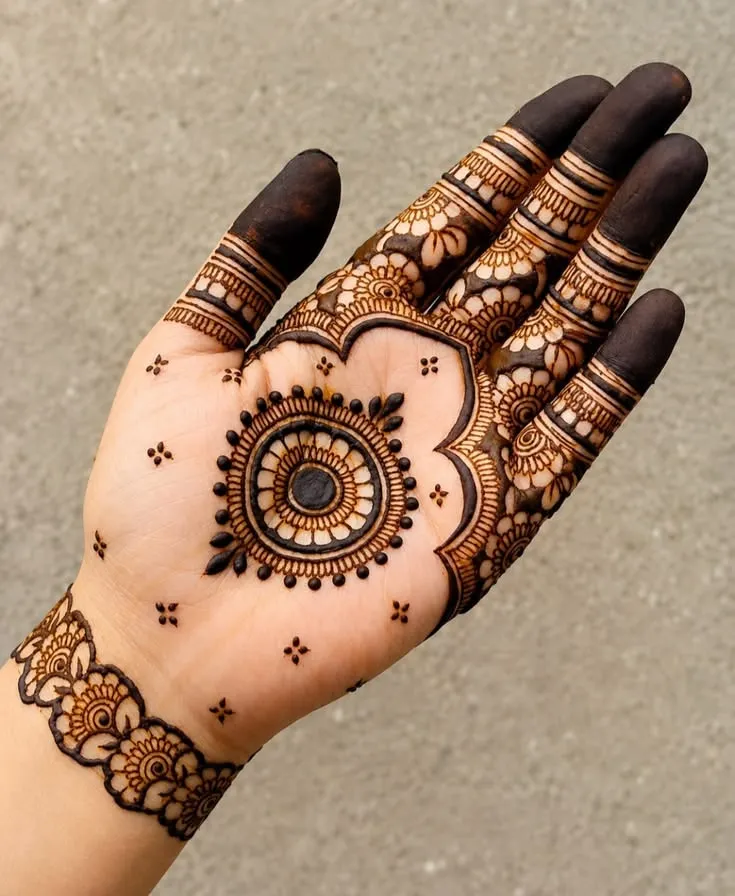 round palm medallion arabic mehndi designs