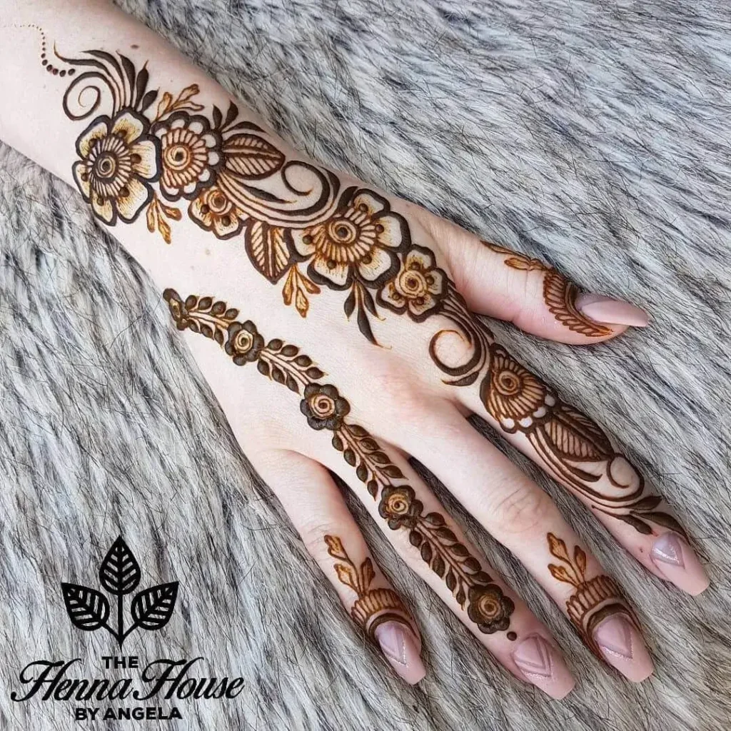 simple bel with open space arabic mehndi designs