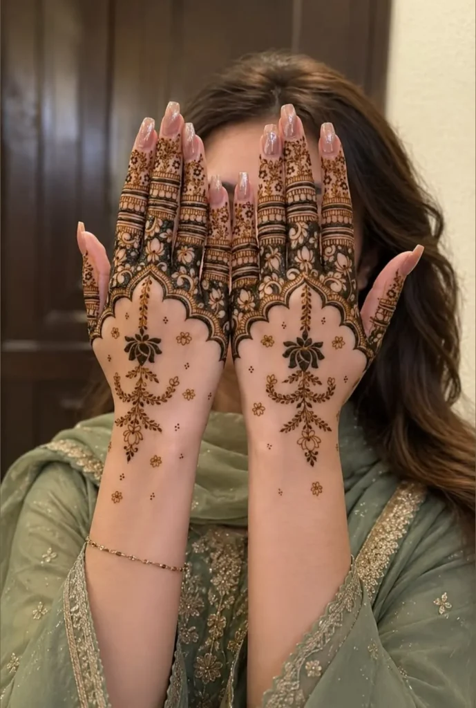 stain style design with filled shapes arabic mehndi designs