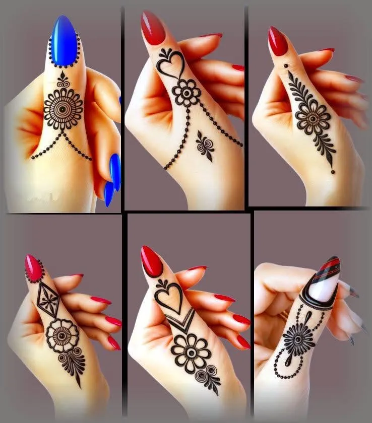 thumb flower accent arabic mehndi designs