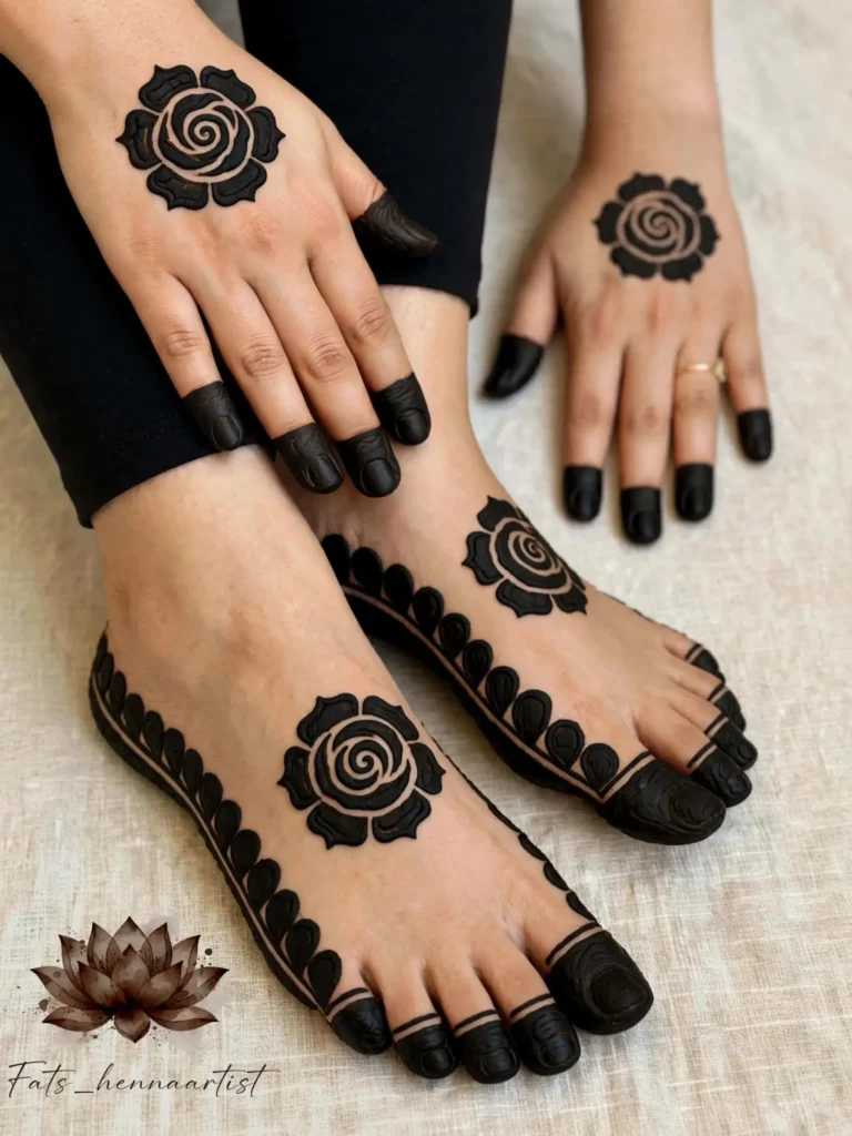 40+ Foot and Leg Mehndi Designs: Easy, Simple & Bridal Look for 2026 12 toe caps with a thin border foot mehndi design