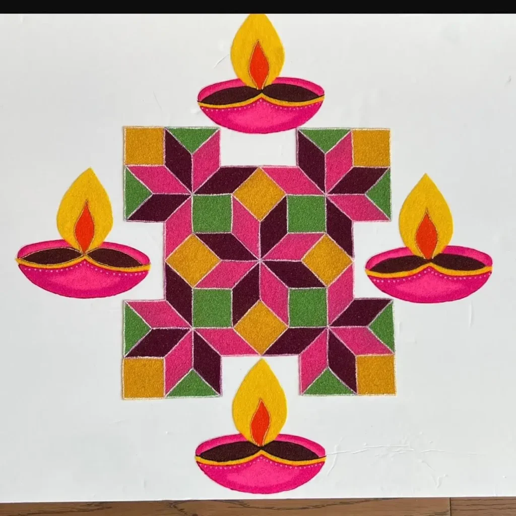 100+ Attractive Rangoli Designs: Create Stunning Art in Minutes 20 Beautiful Diya Rangoli