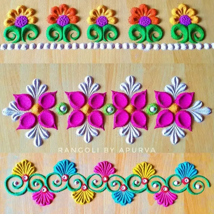 100+ Attractive Rangoli Designs: Create Stunning Art in Minutes 31 Border Rangoli Design