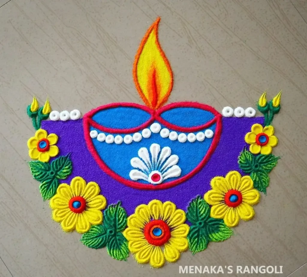 100+ Attractive Rangoli Designs: Create Stunning Art in Minutes 21 Deepavali Rangoli