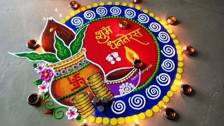 100+ Attractive Rangoli Designs: Create Stunning Art in Minutes 11 Dhanteras Rangoli