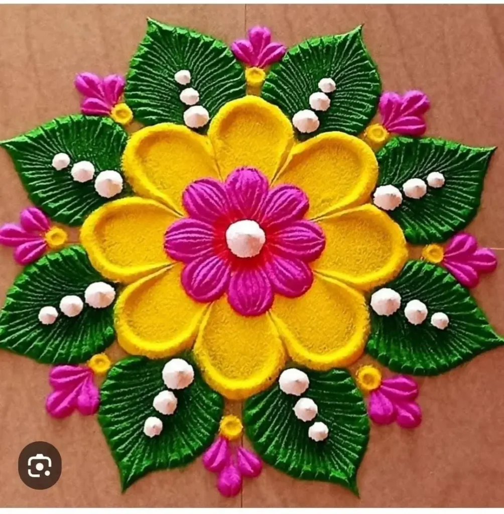 100+ Attractive Rangoli Designs: Create Stunning Art in Minutes 22 Flower Rangoli