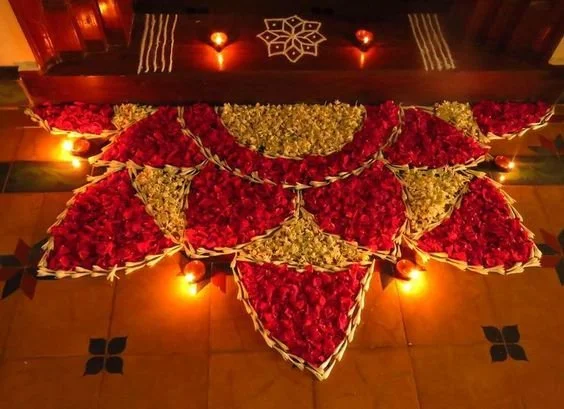 100+ Attractive Rangoli Designs: Create Stunning Art in Minutes 23 Flower Rangoli Design for Door