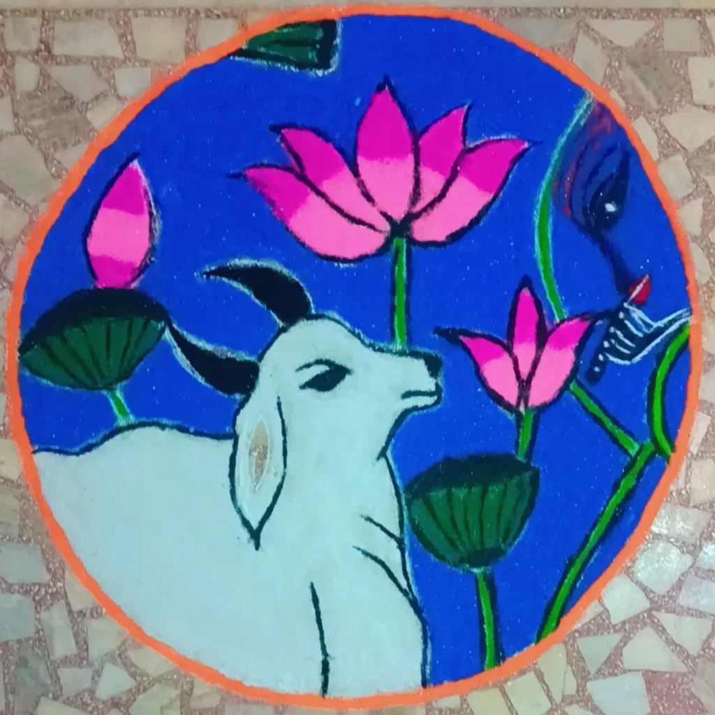 100+ Attractive Rangoli Designs: Create Stunning Art in Minutes 18 Govardhan Puja Rangoli