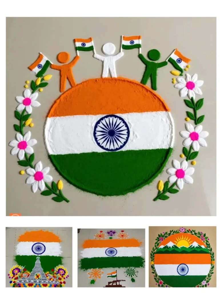 100+ Attractive Rangoli Designs: Create Stunning Art in Minutes 77 Independence Day Rangoli