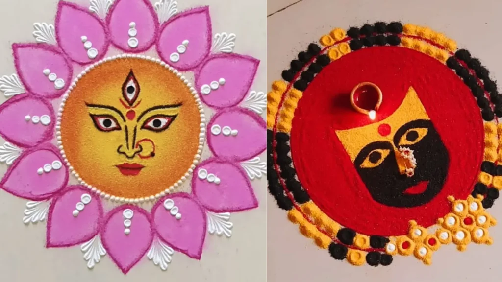 100+ Attractive Rangoli Designs: Create Stunning Art in Minutes 16 Kali Chaudas Rangoli