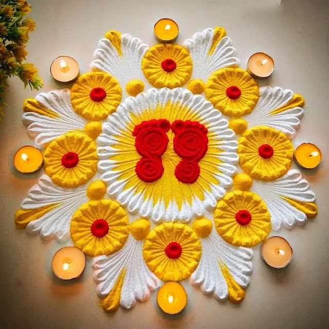 100+ Attractive Rangoli Designs: Create Stunning Art in Minutes 50 Navratri Rangoli