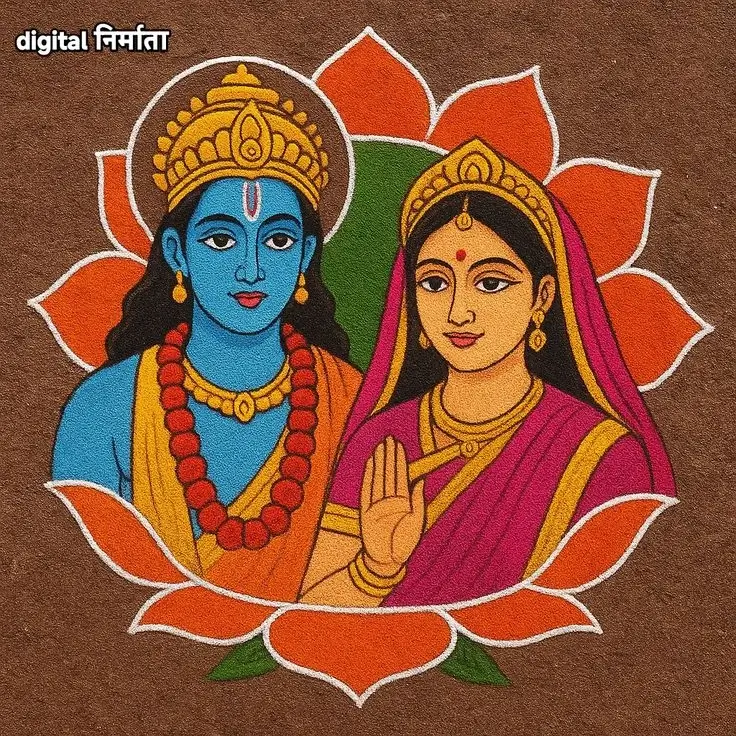 100+ Attractive Rangoli Designs: Create Stunning Art in Minutes 44 Ram Sita Rangoli