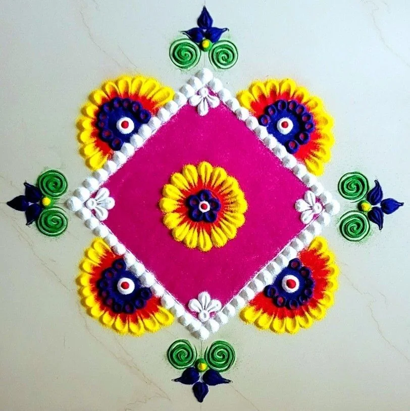 100+ Attractive Rangoli Designs: Create Stunning Art in Minutes 30 Square Rangoli Design