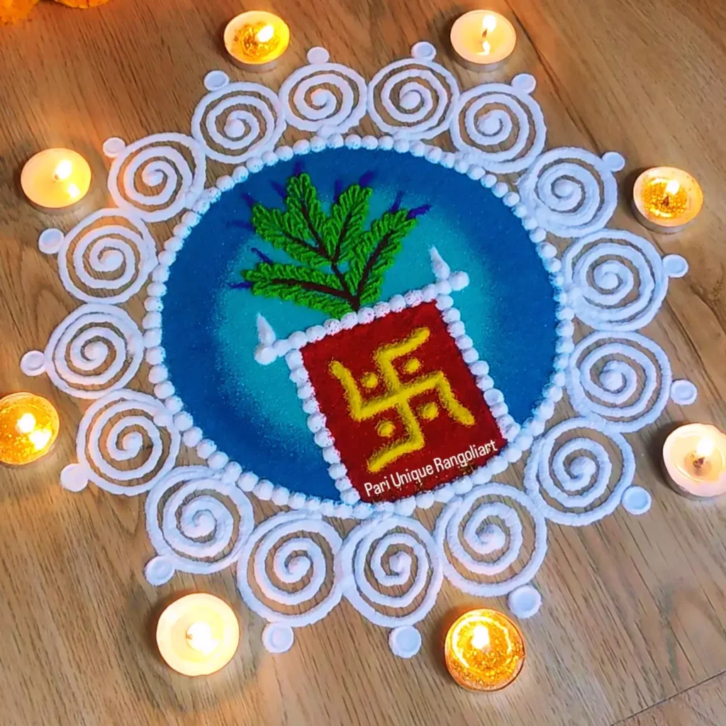 100+ Attractive Rangoli Designs: Create Stunning Art in Minutes 70 Tulsi Vivah Rangoli