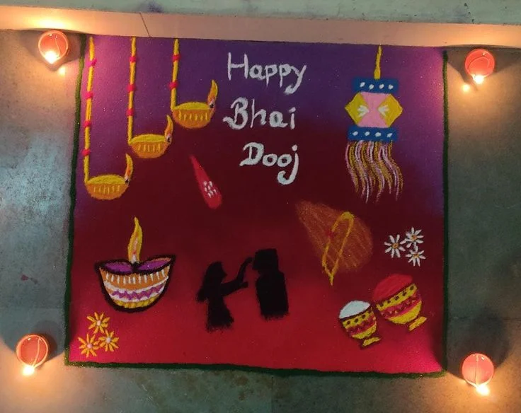 100+ Attractive Rangoli Designs: Create Stunning Art in Minutes 83 bhai dooj rangoli
