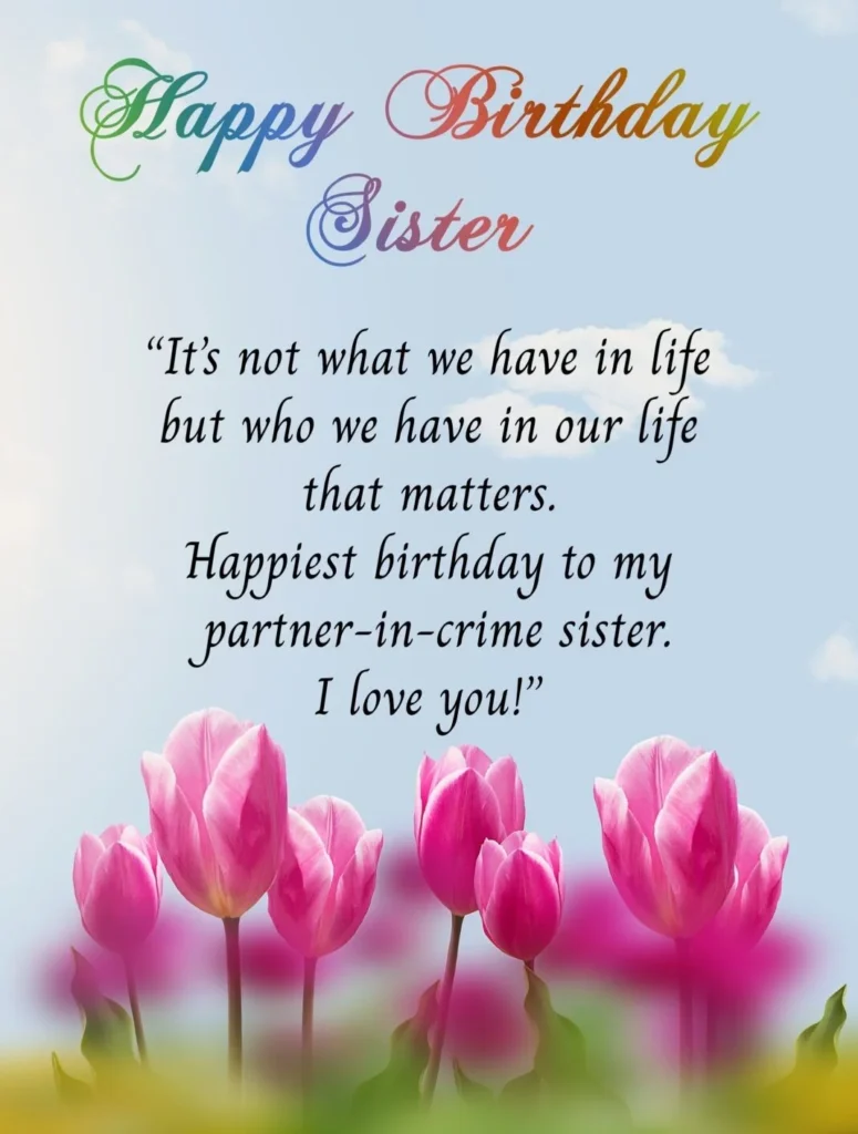 birthday message for sister