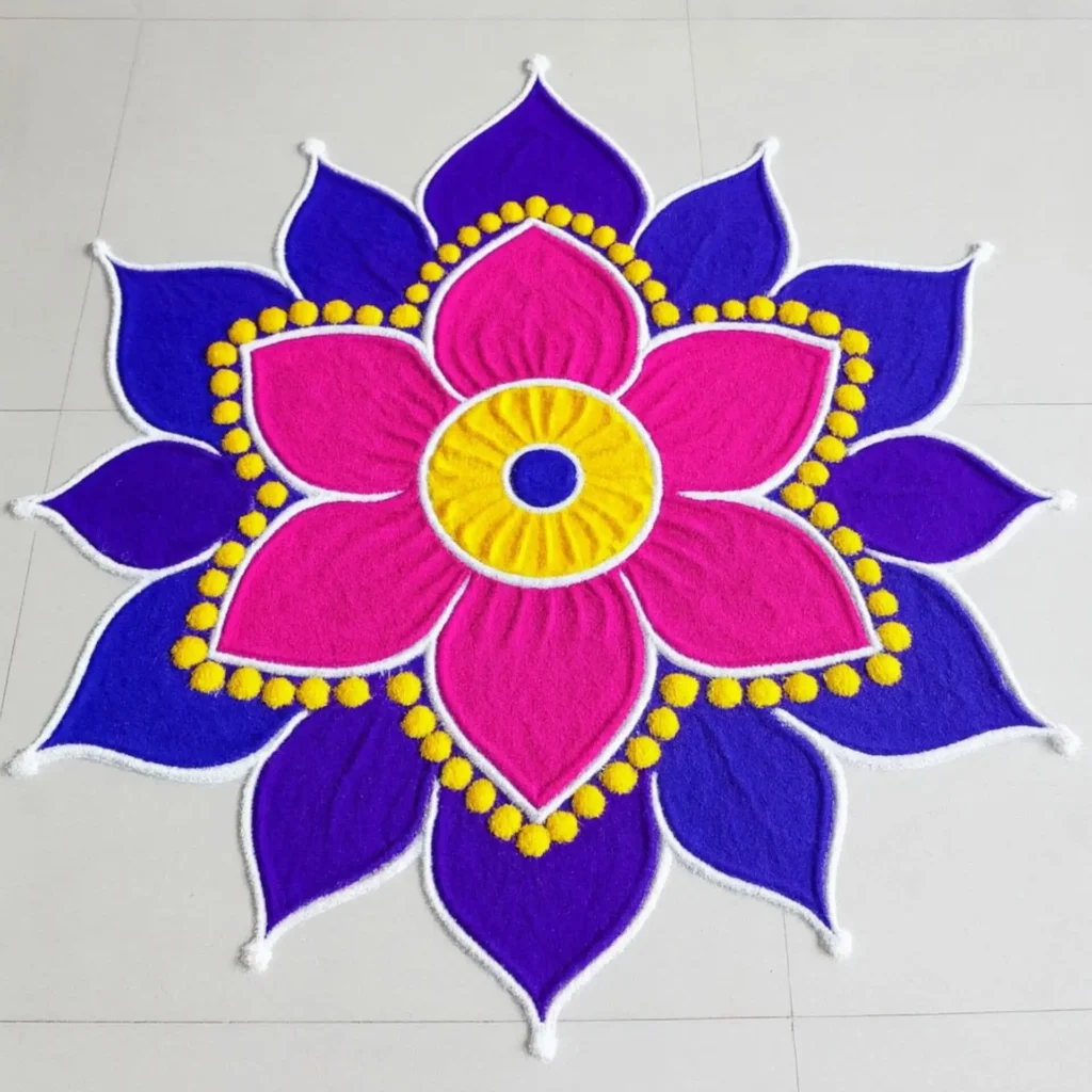 100+ Attractive Rangoli Designs: Create Stunning Art in Minutes 3 easy rangoli designs