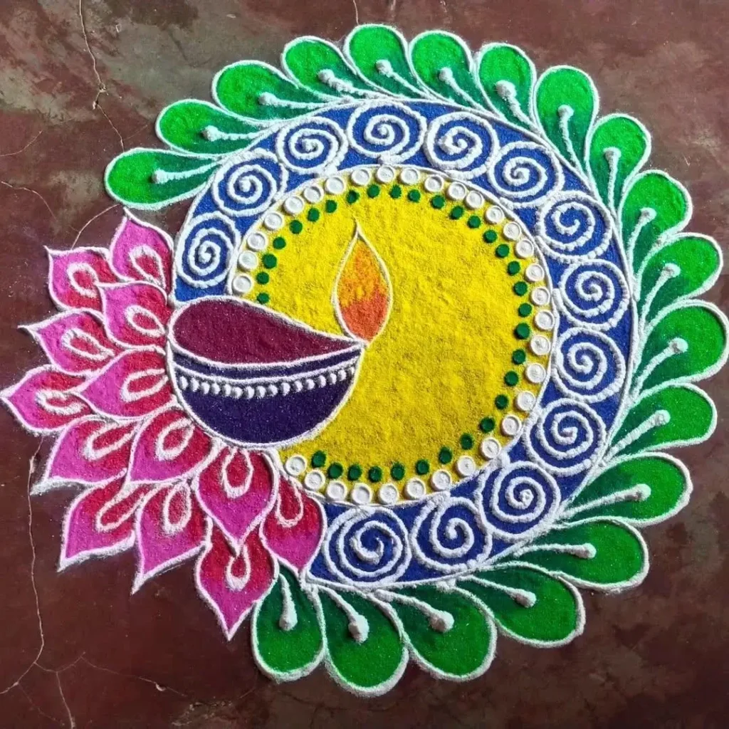 100+ Attractive Rangoli Designs: Create Stunning Art in Minutes 4 modern rangoli kolam designs with colours