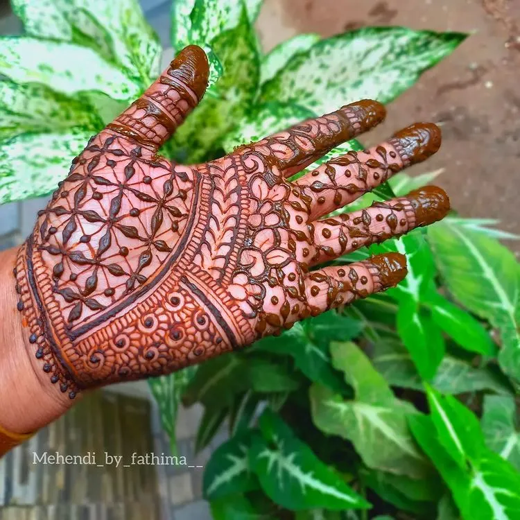 Home Page 28 Diamond Grid Jaali Royal Front Hand Simple Mehndi Design