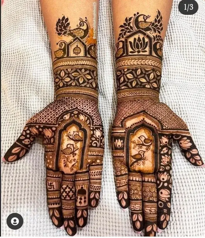 Home Page 25 Jharokha with Floral Fill Royal Front Hand Simple Mehndi Design