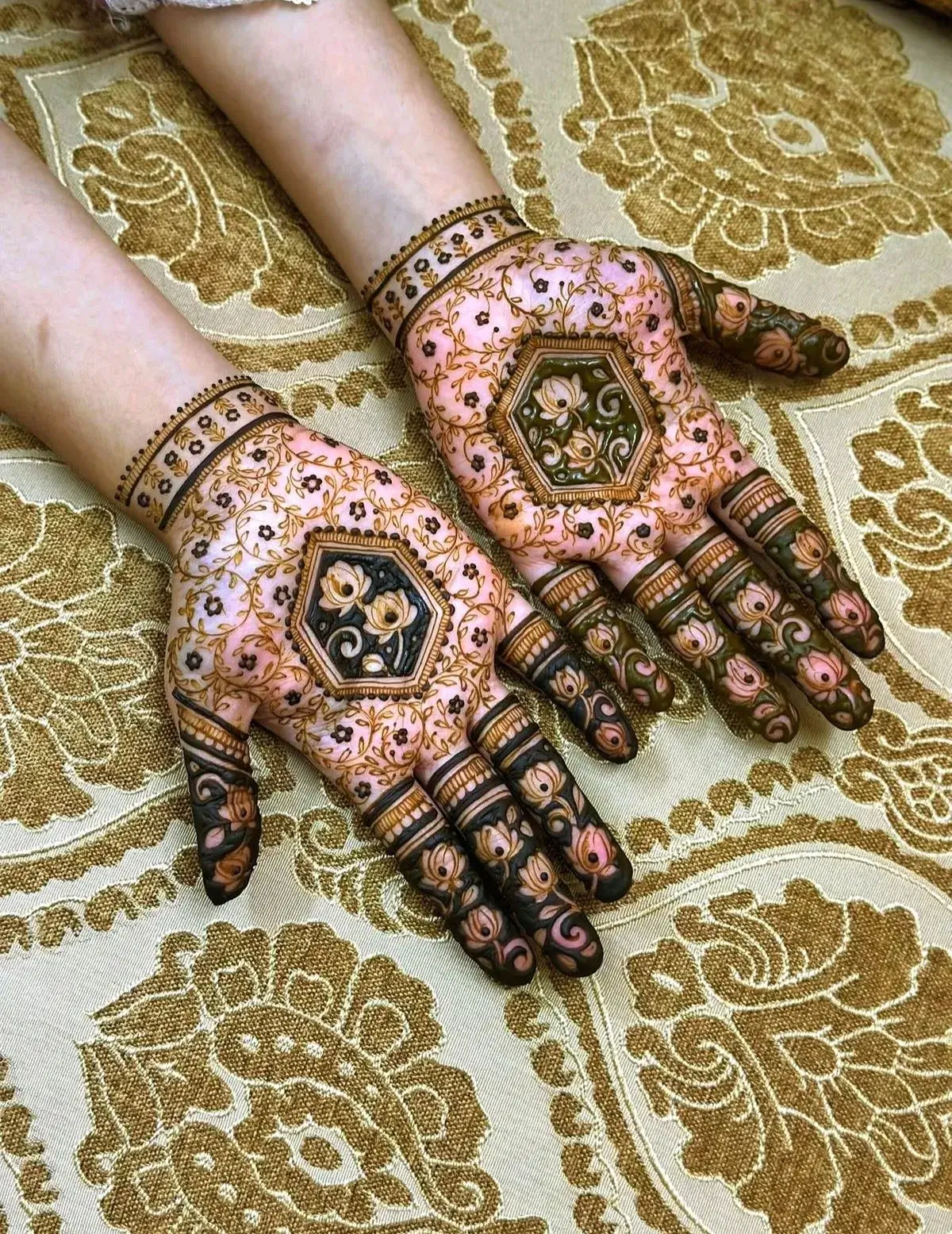 Home Page 14 Lotus and Vine Trail Royal Front Hand Simple Mehndi Design