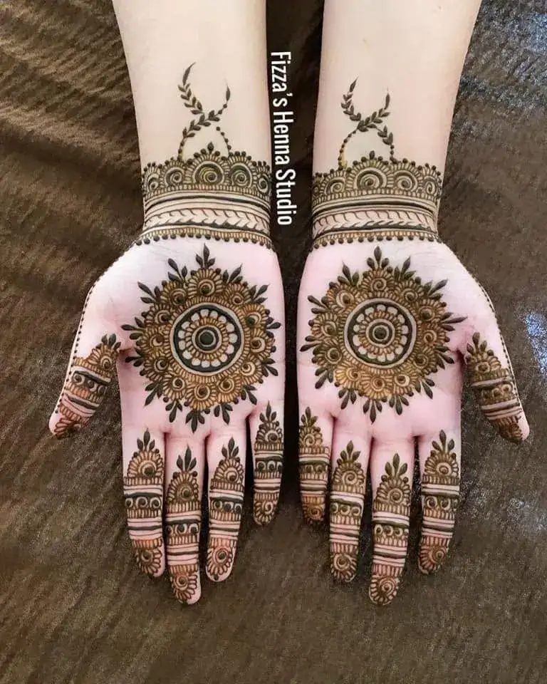 Home Page 19 Mandala and Wristband Combo Royal Front Hand Simple Mehndi Design