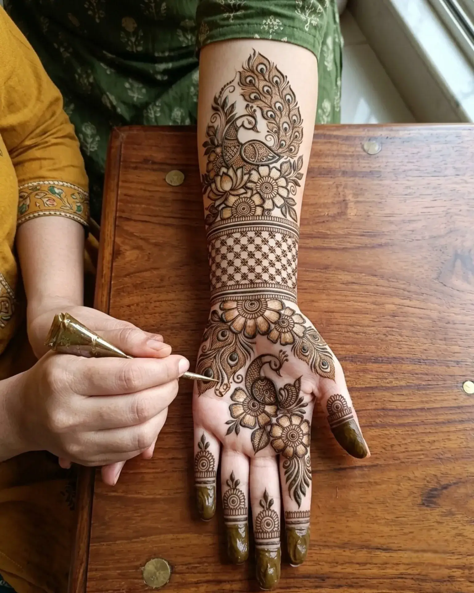 Home Page 7 classic peacock centerpiece royal front hand simple mehndi design